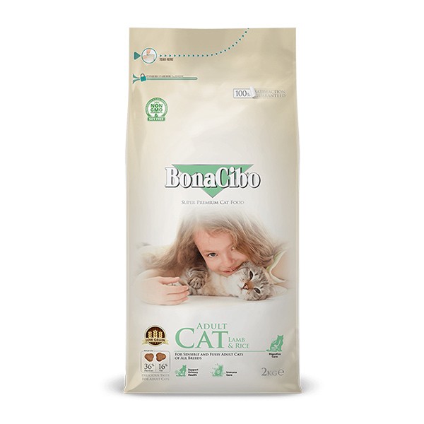 Bonacibo Adult Cat Food Lamb & Rice 2kg