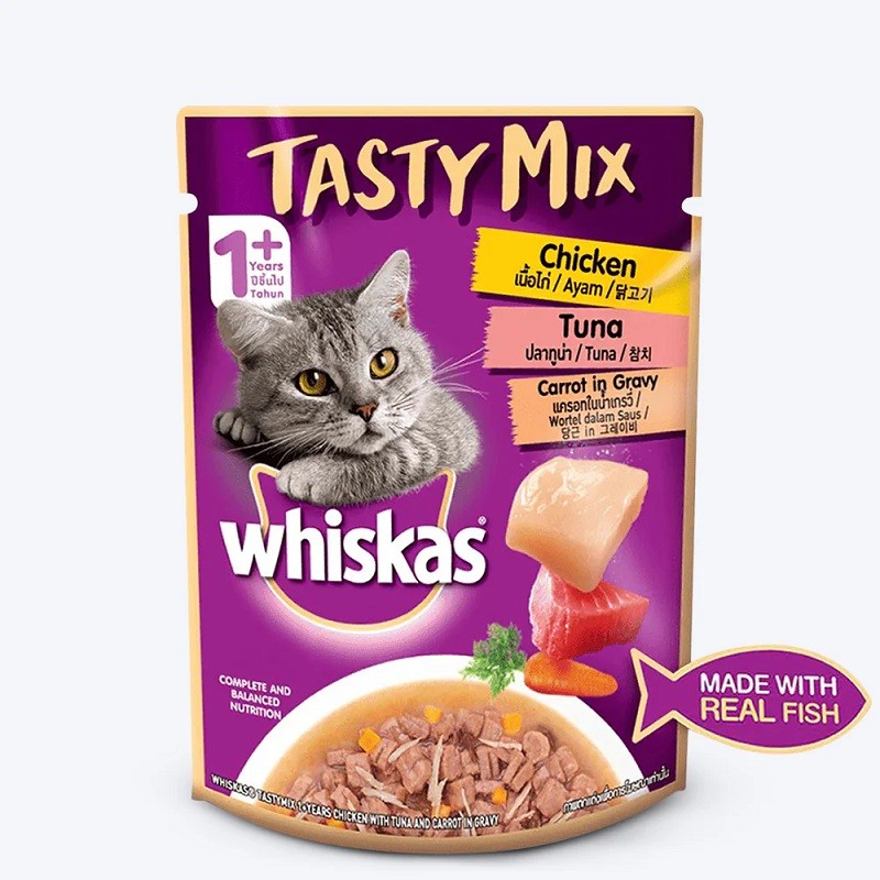 Whiskas Pouch Tasty Mix Chicken Tuna & Carrot 70g